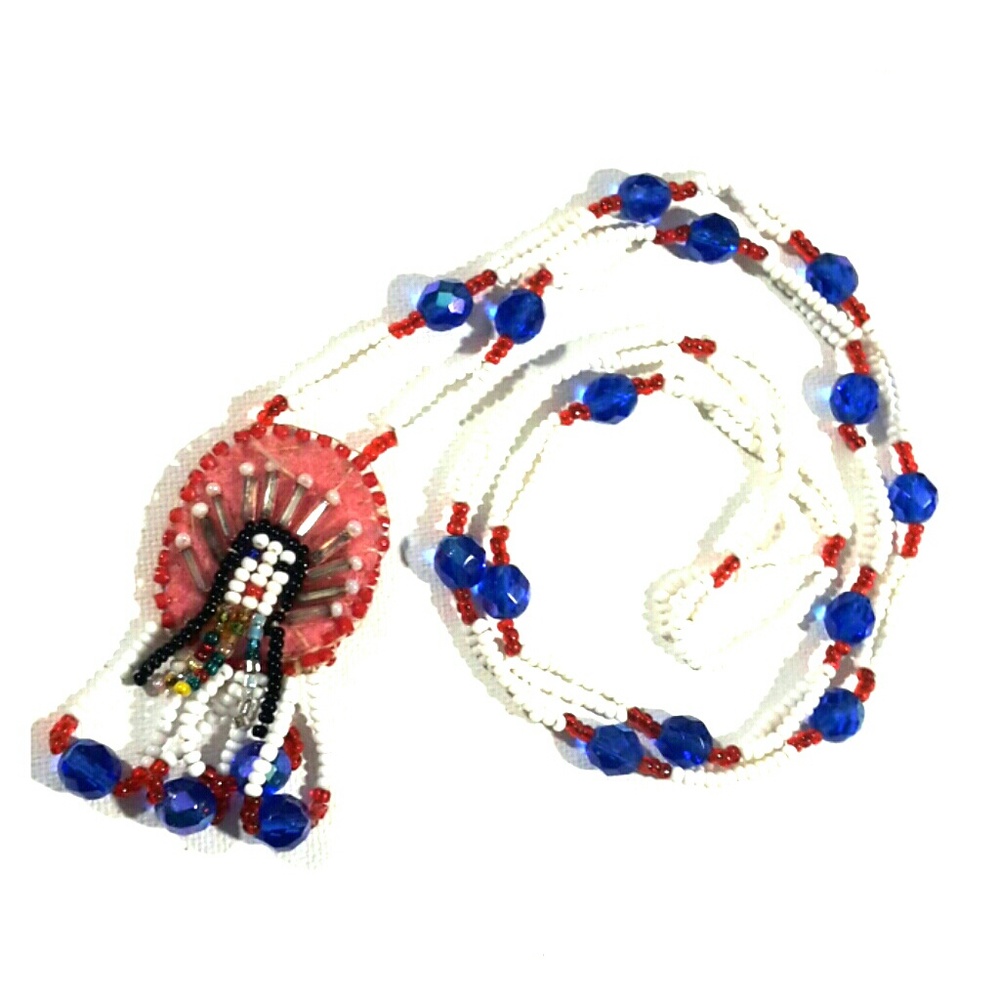 Native American Indian Cheif Beaded Necklace